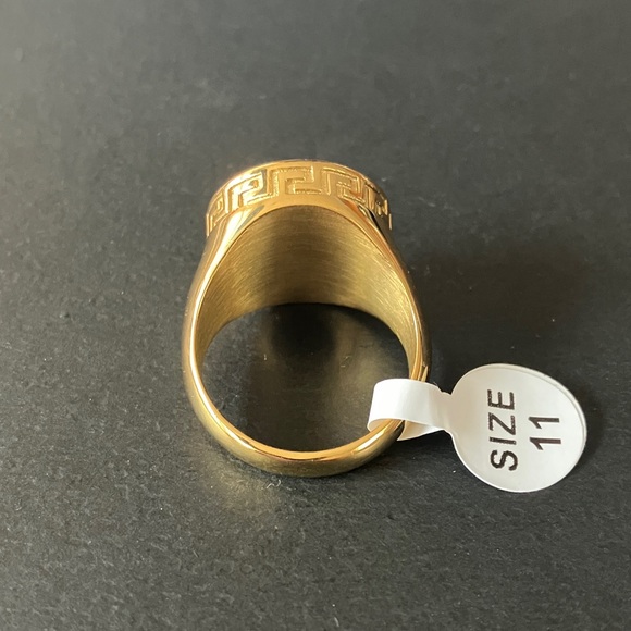 Versace Gold Medusa Ring with CZ Diamond 💎 Size-11 - Picture 6 of 12